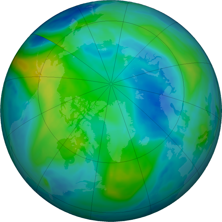 Arctic ozone map for 23 October 2017